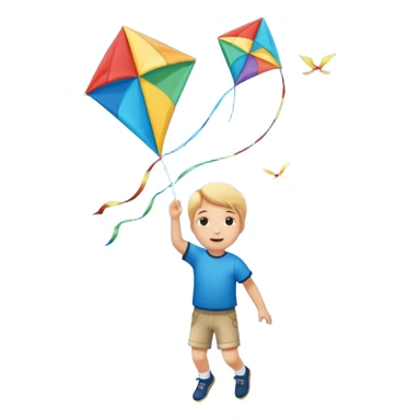 child with kite,Kite Flyers, big kite. sticker