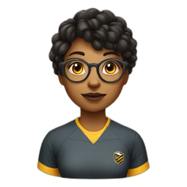 a strong girl with round glasses, working with bees and playing rugby sticker