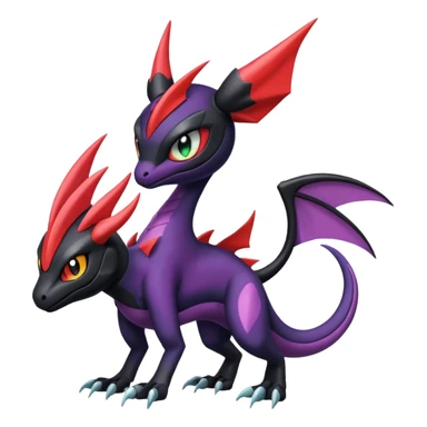 Colorful Cool Badass  Meloetta-Noibat-Noivern-Salandit-Guilmon-Darkrai-Pokémon-Fakémon-fusion-hybrid-creature sticker