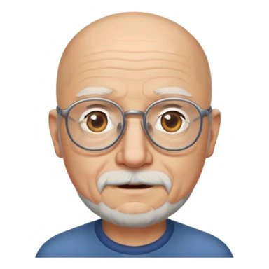 old bald man with short beard and glasses sticker
