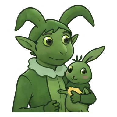 elf love rabbit sticker