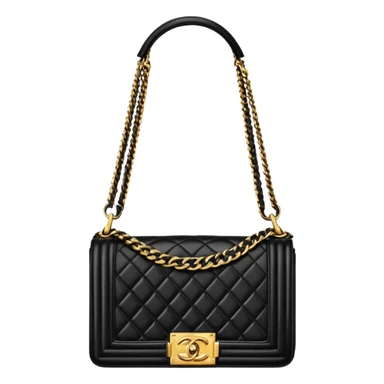 chanel le boy black bag gold hardware sticker
