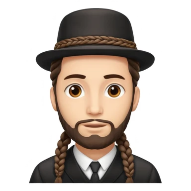 Orthodox Jewish Man emoji, with the braided hair sticker