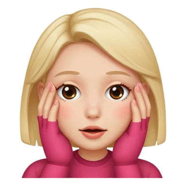 blushing with fingers sticker