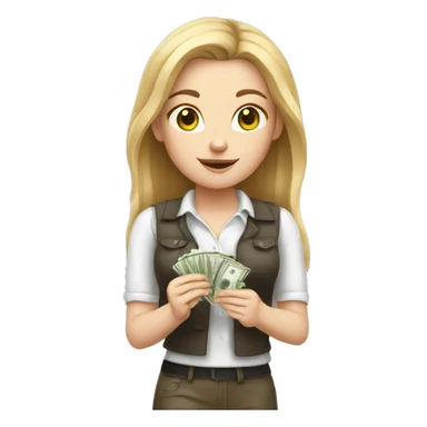 white girl paying money sticker