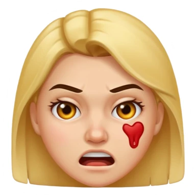 woman with aggressive acne face sticker