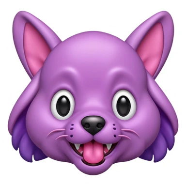 alien dog purple very big folded ear and tongue sticking out sticker