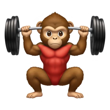 strong monkey lifting weights sticker