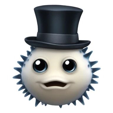 Blowfish with top hat sticker