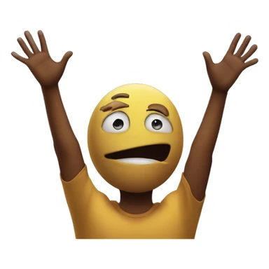 emoji face looking up to the sky in distress with two hands in the air  sticker