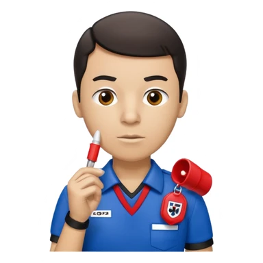 referee blue (#00A3E0) and red (#F9423A) sticker