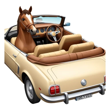 Horse in a convertible  sticker