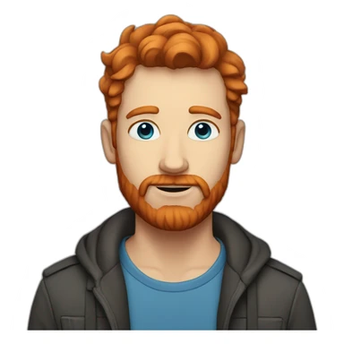 Man with red hair and beard,blue eyes, full face sticker