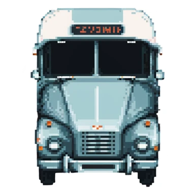 vintage greyhound coach bus from 1950s, pixel art style sticker