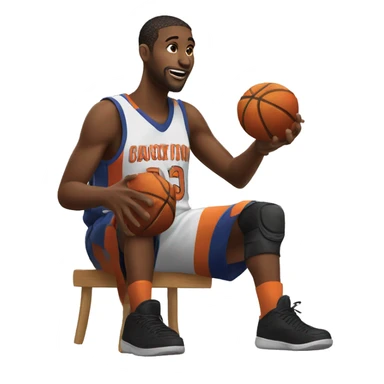Basketball player eating chicken wings sticker