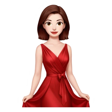 Anne Hathaway in red dress, hot sticker