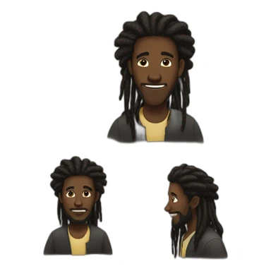 Black man imberbe with dread locks and golden teeth wearing a kippa sticker