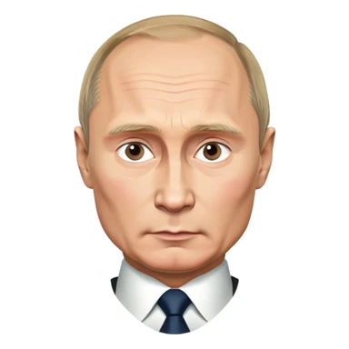 Vladimir Putin portrait with stern expression sticker