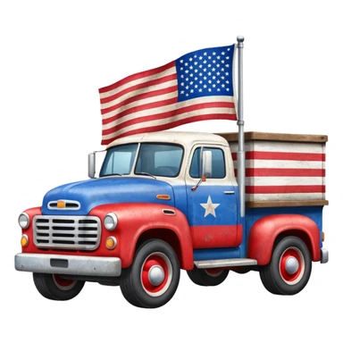 Truck with American flag sticker