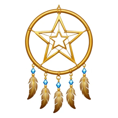 Star-shaped golden bright divine shimmering shiny sparkly glittery glowing glossy dreamcatcher  sticker