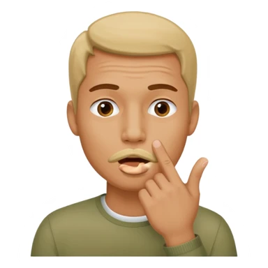 man showing shh to be quiet covering his mouth with finger sticker