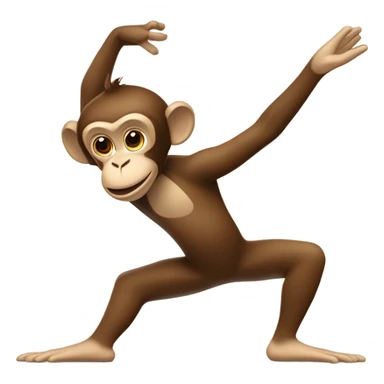 Monkey doing the downward dog yoga pose sticker