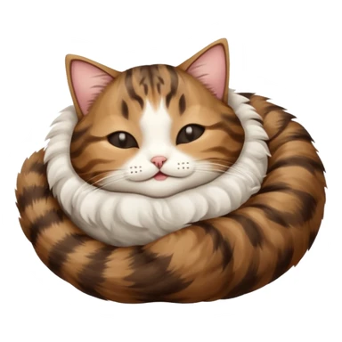 dark brown tabby and white cat in funny positions upside down with eyes closed sticker