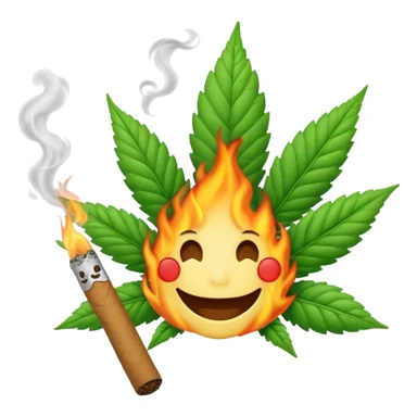 a marijuana joint with a happy face sticker