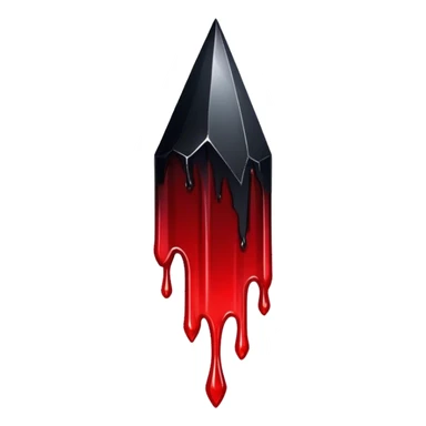 Black-red-crimson-gradient obsidian shard dripping blood  sticker