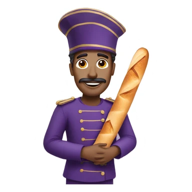French purple man with baguette  sticker