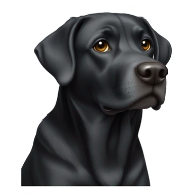Black English lab mixed with grey ticking on the top of his head sticker