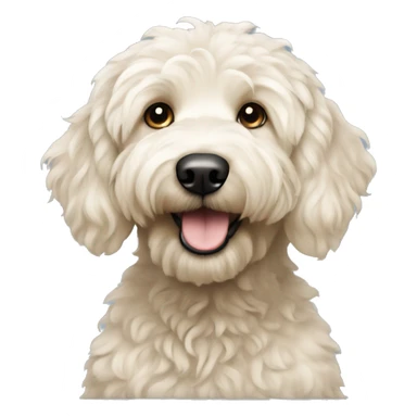 Golden doodle with white hair & golden points sticker