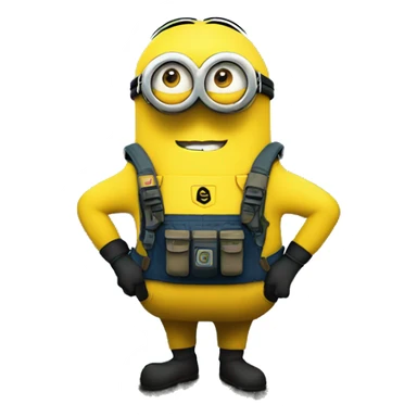 A Minion in survival gear in the forest   sticker