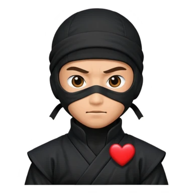 Ninja ojos de corazónes hombre sticker