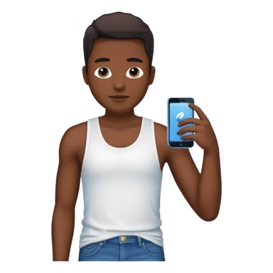 Un personnage noir avec un débardeur blanc et un jean 👖  sticker