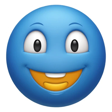Bouncing Blue ball with smile sticker