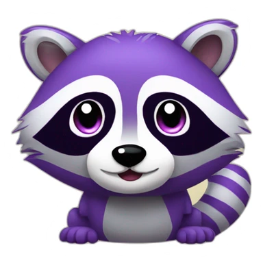 Total violet raccoon with heart sticker