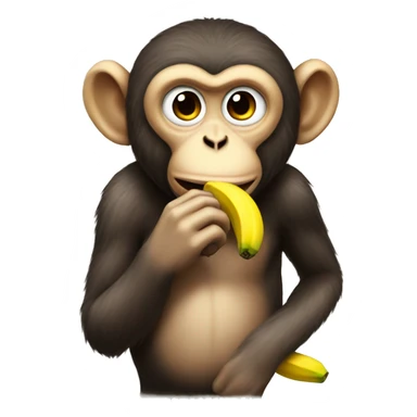 Monkey sucking banana sticker