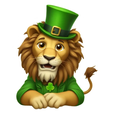 Lion pawing a leprechaun  sticker