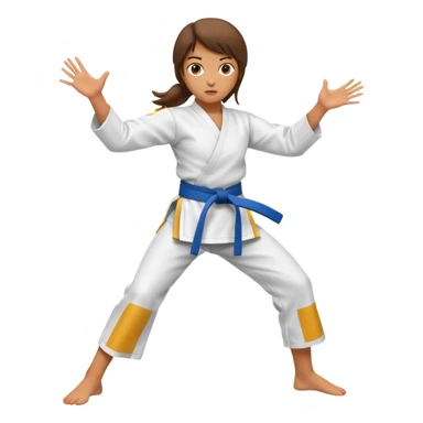 hand drawn girl karate kick sticker