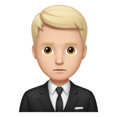 white man in formal suit thinking sticker
