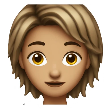 A baddie with short wispy brown hair sticker