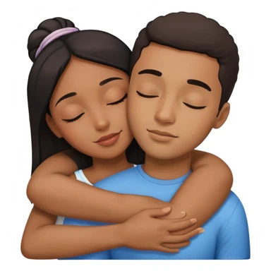 black girl and hispanic boy hugging couple with eyes closed sticker