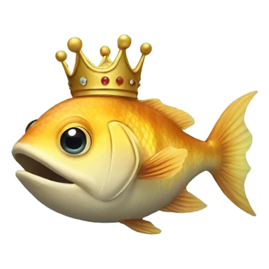 smiling fish with crown sticker