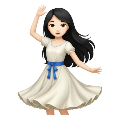 aisan girl with long black and white girl with blonde hair going to dance sticker