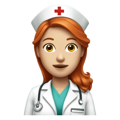 red headed girl nurse sticker