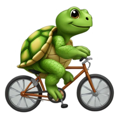 Tortue sur un velo sticker