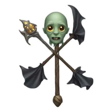 Harry Potter and Voldemorts wands connected sticker