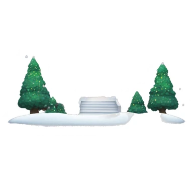 White House with snow falling down and pretty lights sticker