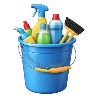 Cleaning supplies in a bucket sticker